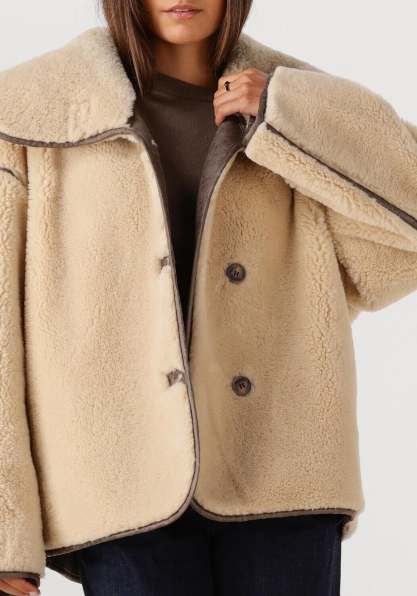 WITHBLACK Wbldajana Pile Jacket Jassen Dames - Winterjas - Beige - Maat S