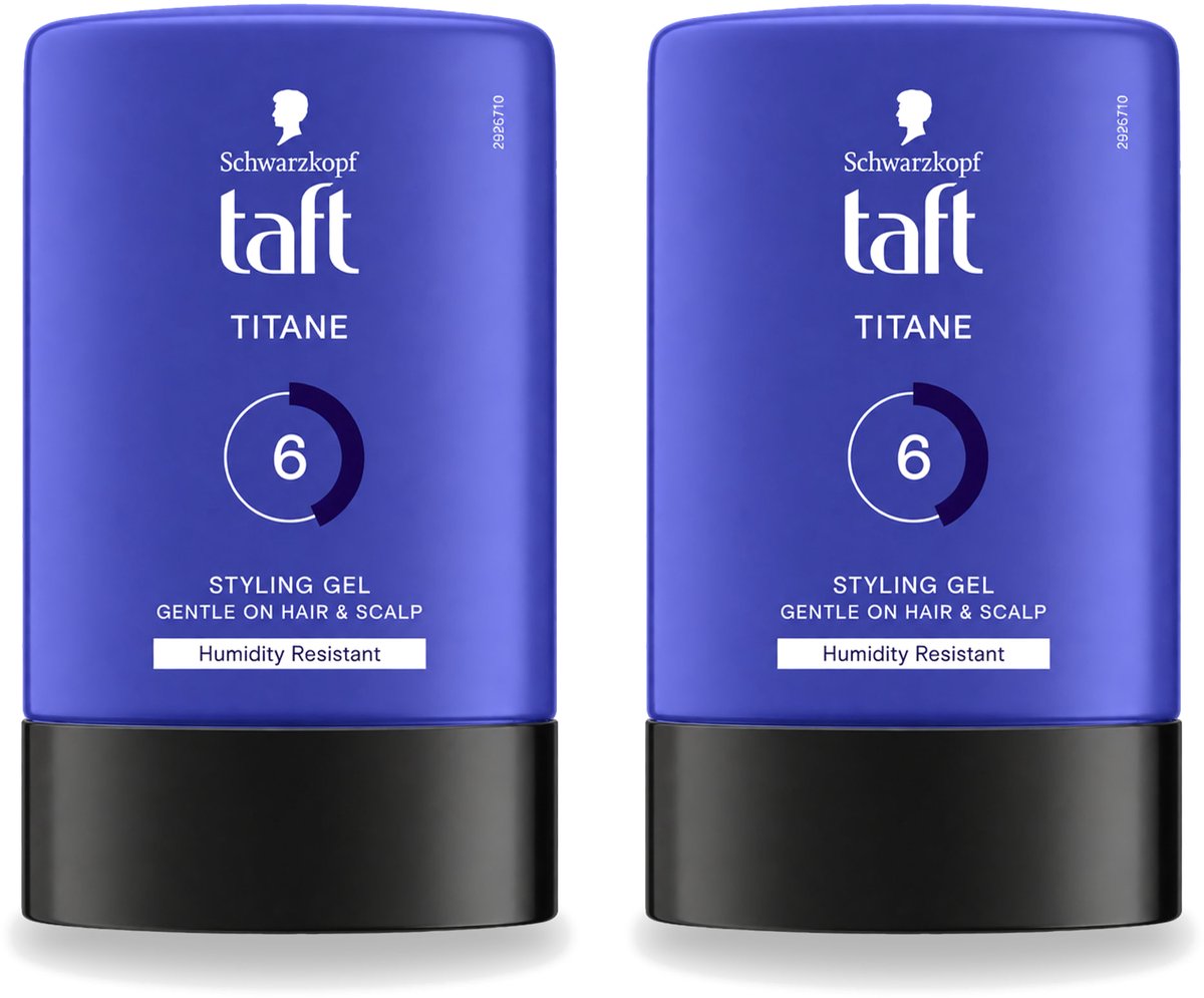 2 x Taft - Titane 6 - Styling Gel - Krachtige fixatie - 300 ml - Voordeelverpakking - 2 stuks