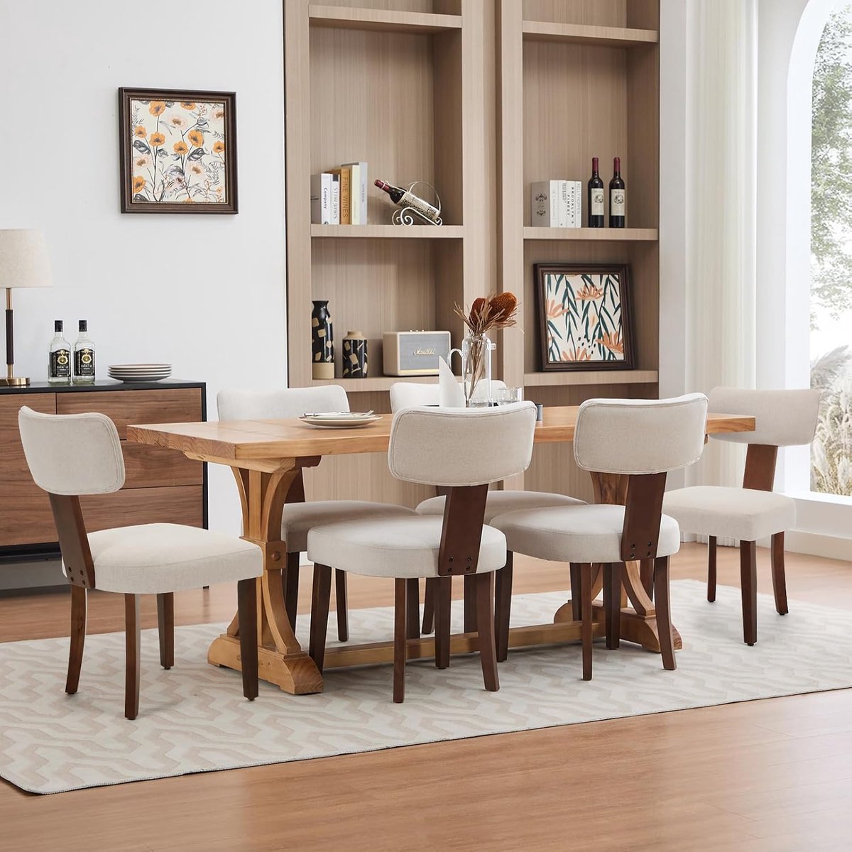 Eetkamerstoelen Set van 4 - Moderne Gestoffeerde Stoelen Hout 120kg