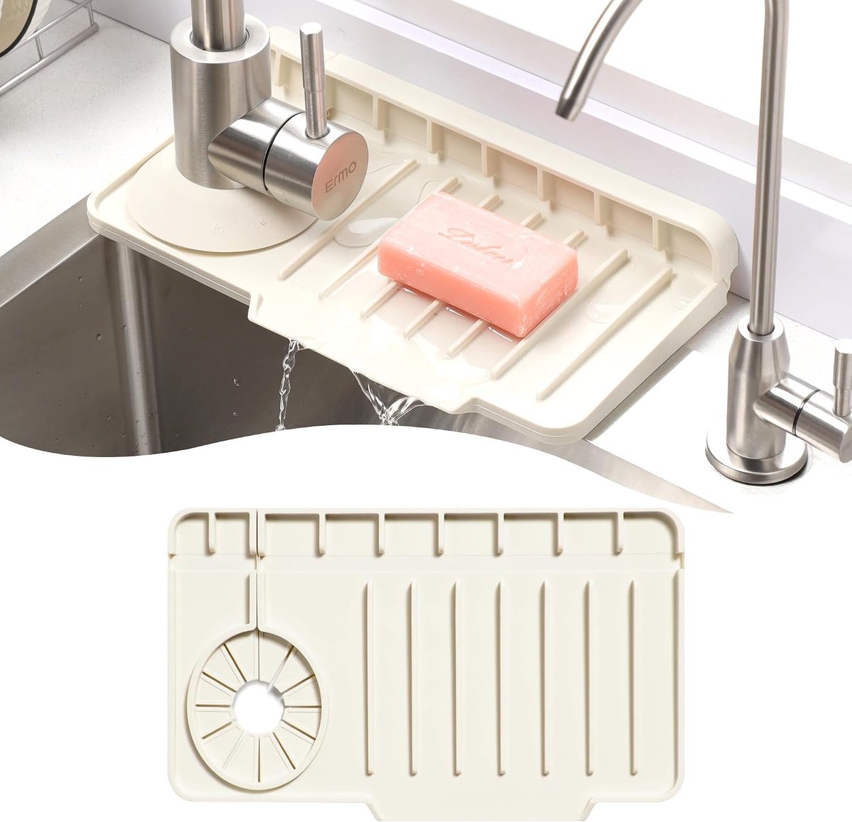 Silicone Water Faucet Mat, Faucet Mat Sink Splash Guard, Universal One Sided Fit For Left & Right Faucet, Sink Mat - ShopVlot