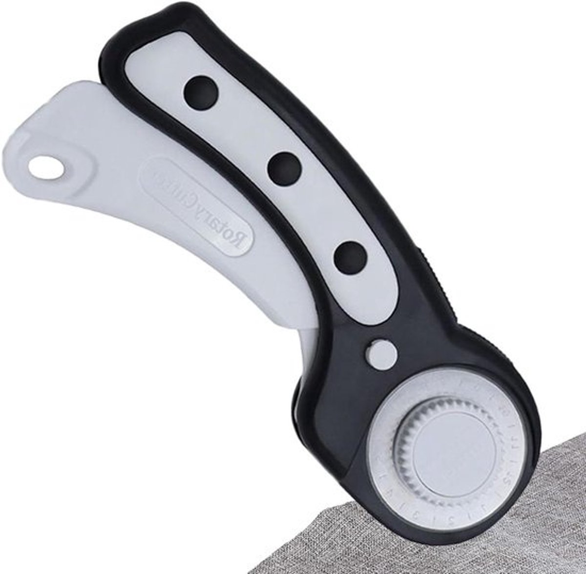 Rolsnijder voor stof - Snijgereedschap voor naaien - Stoffen nauwkeurig snijden - Ergonomische handgreep - 45 mm - Zwart