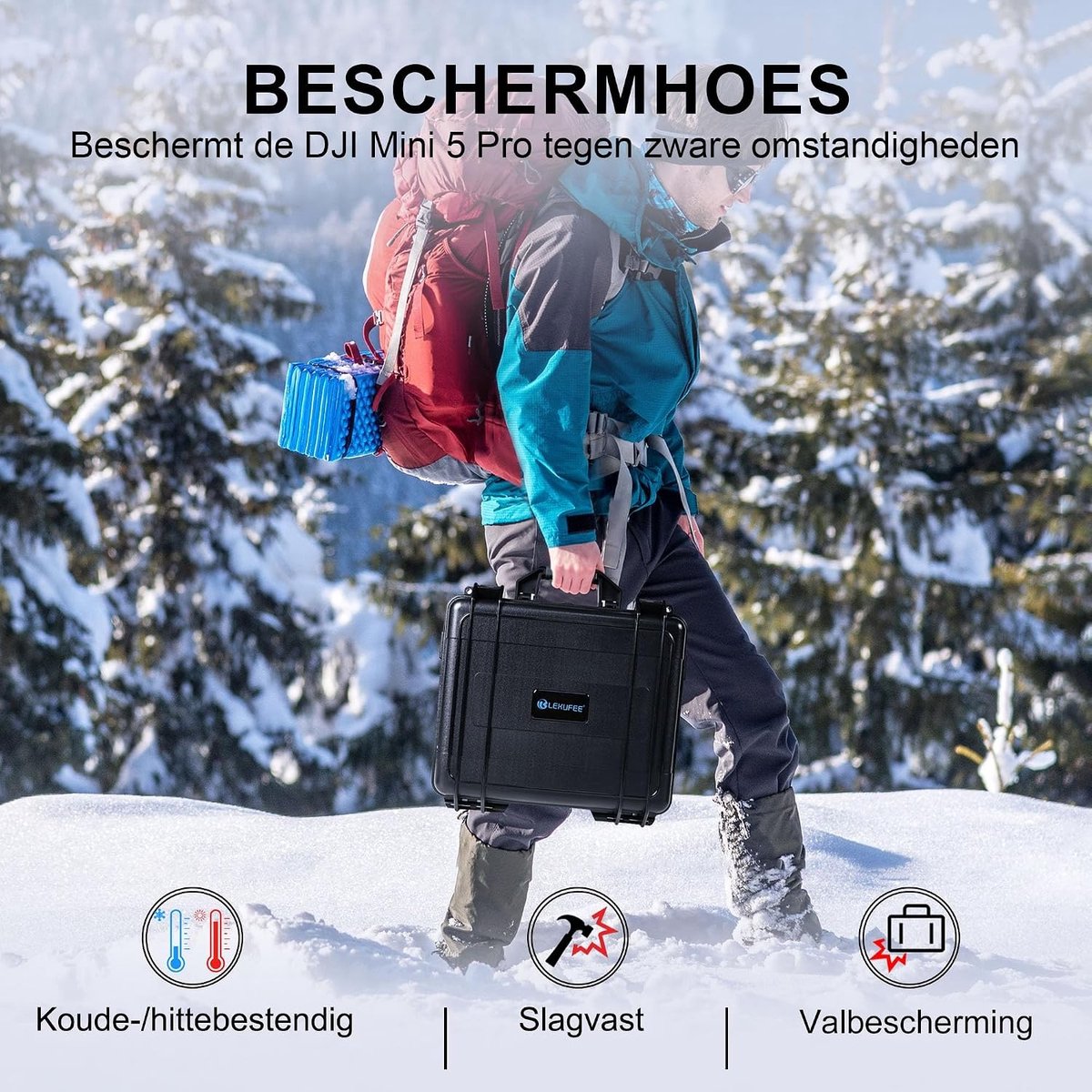 Waterdichte Hard Case voor DJI Mini 5 Pro Drone, Inclusief Ruimte voor 6 Batterijen en Oplader, Ideaal voor Bescherming en Transport van Accessoires – foto 8