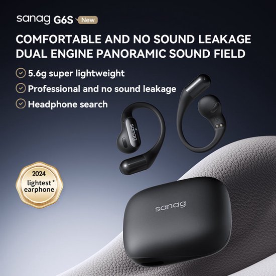 sanag G6S nieuwe sport touch draadloze oordopjes 5,6 g ultralichte draagbare