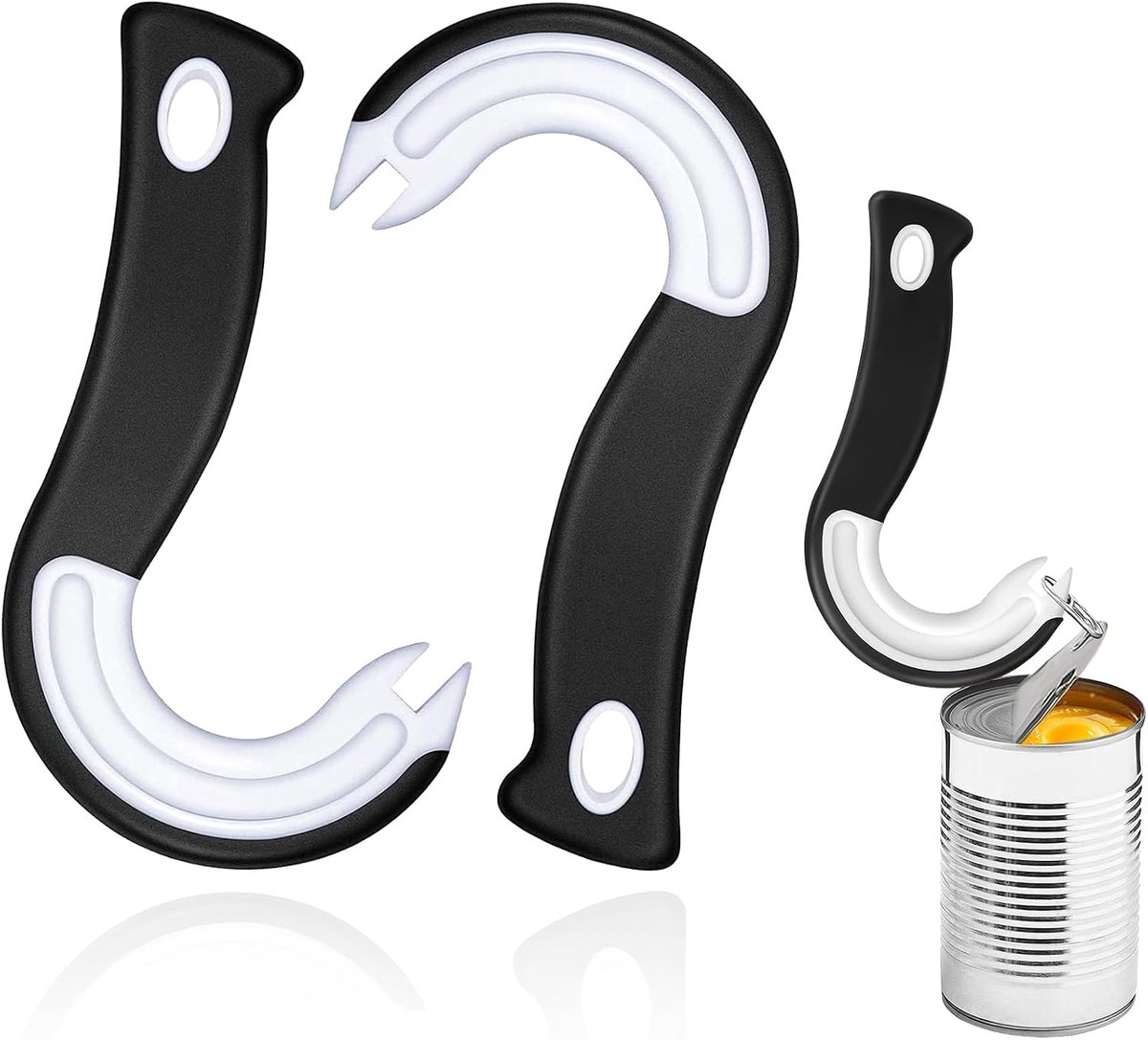 Tregring Can Opener - J-shaped Can Opener Ring Pull Seniors - Ergonomic - Non-slip - ShopVlot