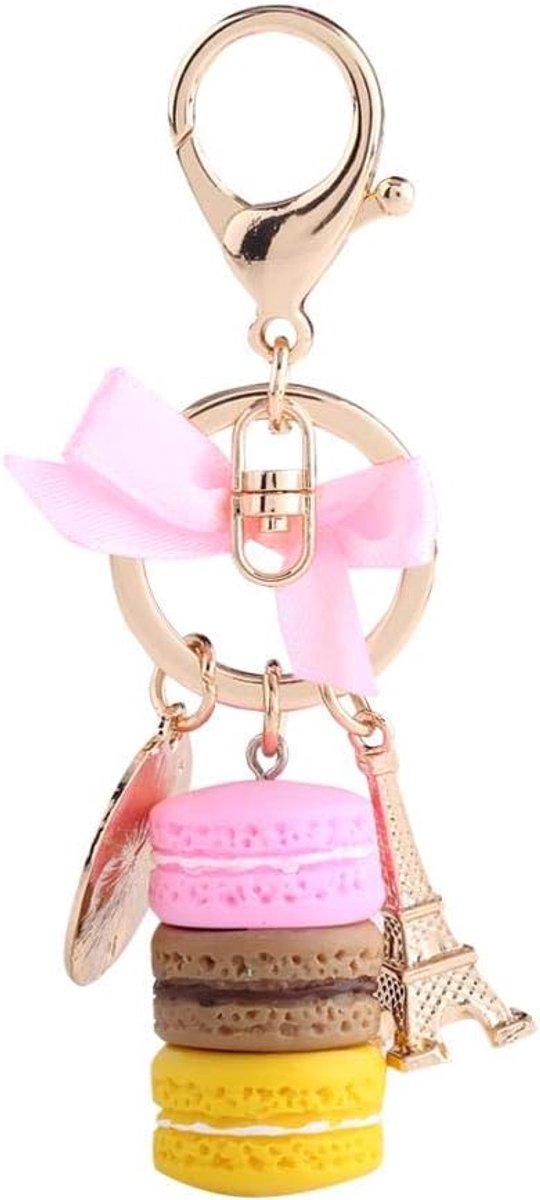 Sleutelring kleurrijk - macaron-Eiffeltoren ontwerp - charmante decoratie - ideaal voor sleutels of tas - ShopVlot