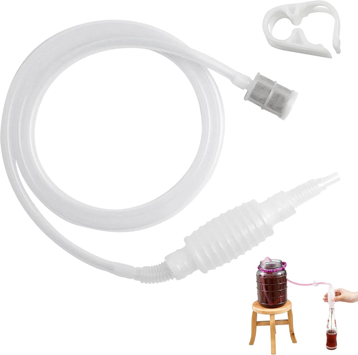 Brew Siphon Tube Silicone, Wine Lifter, Filling Hose, Brew Siphon Pants, Wine Lifter with Pump, Wine Hose and Beer - ShopVlot