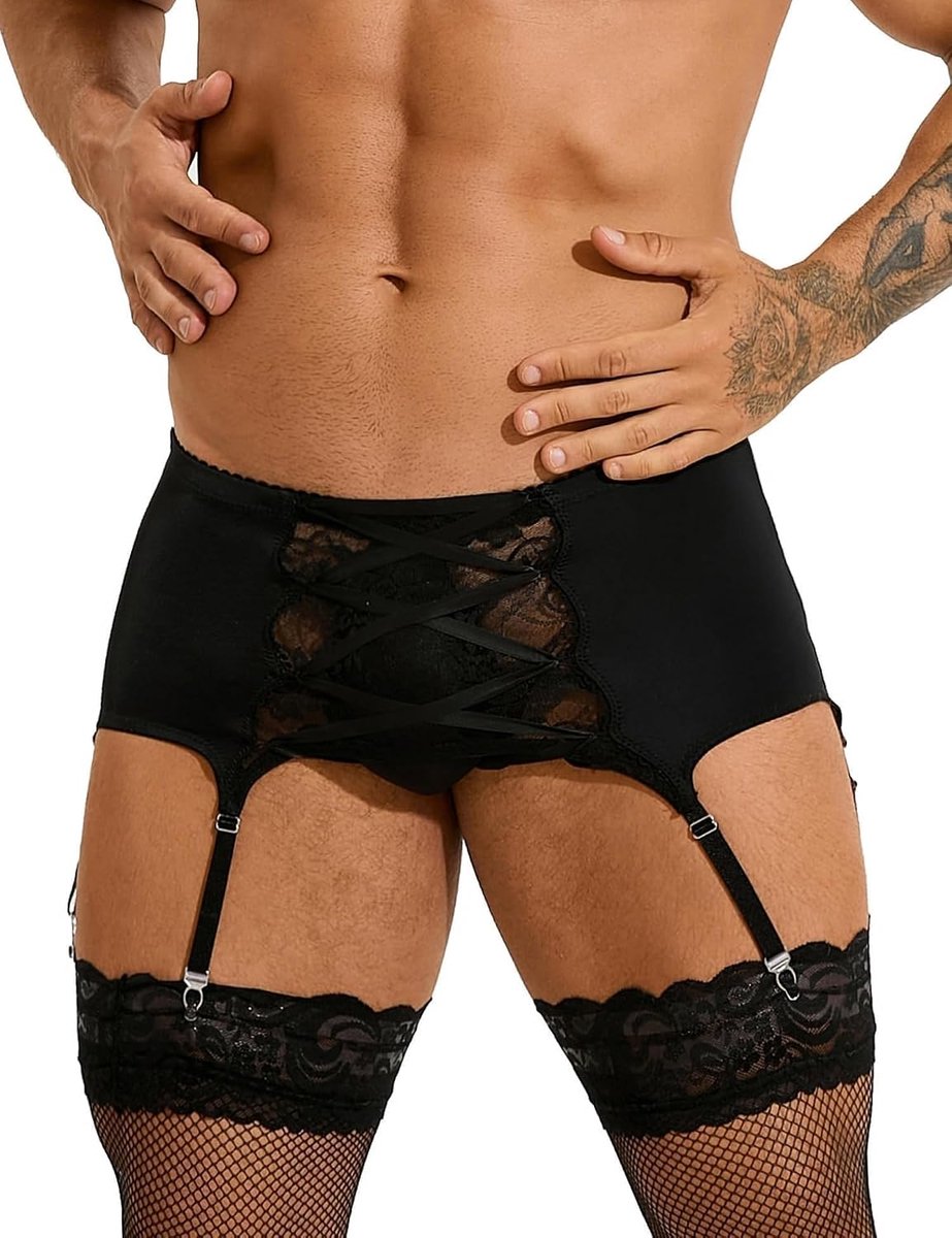 Garter Holder met 6 Garters - Zwart - Grote maat - Voor een perfecte pasvorm - ShopVlot