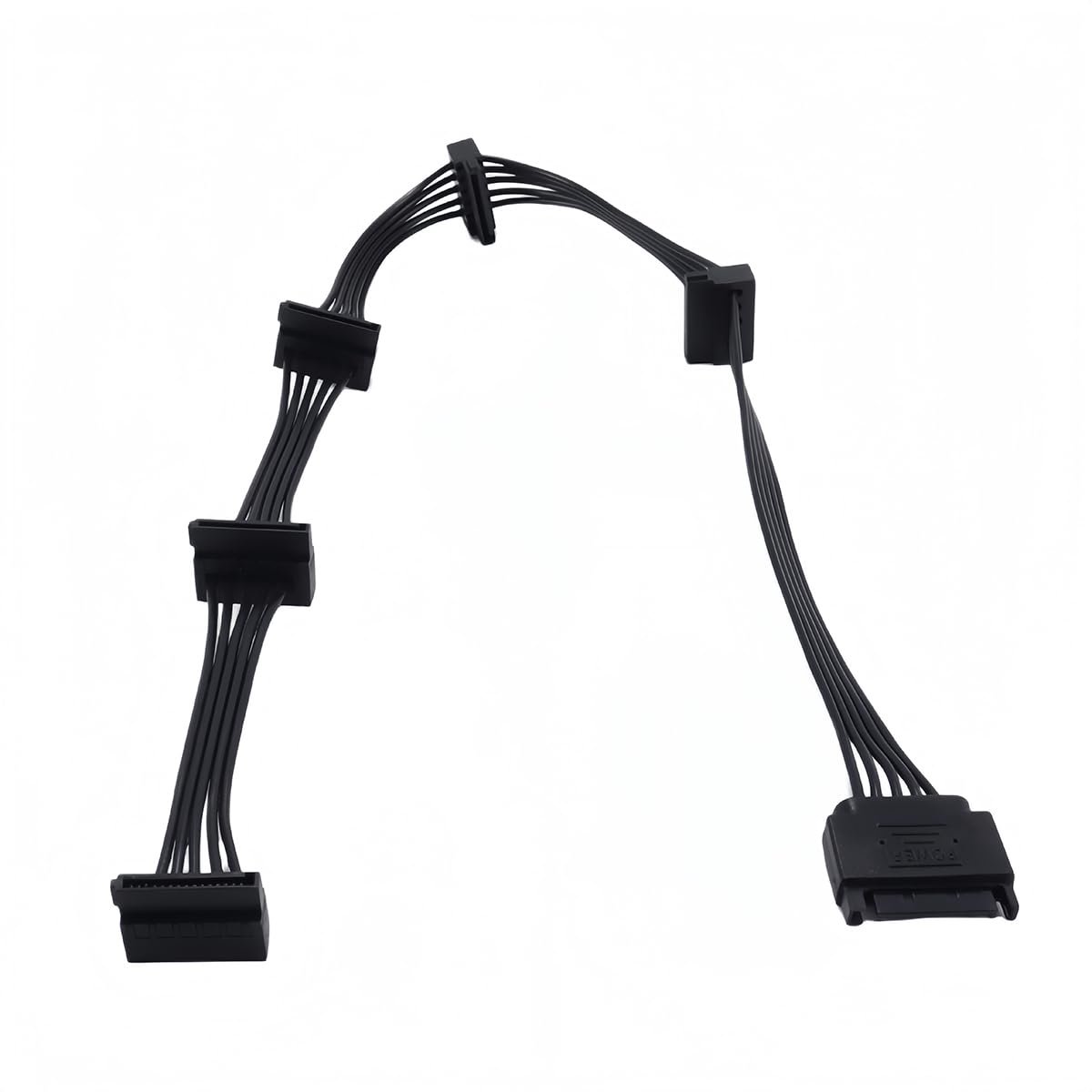 SATA Power Splitter Kabel 1 Male naar 5 Female - 18AWG Geweven Koper - 62cm - ShopVlot