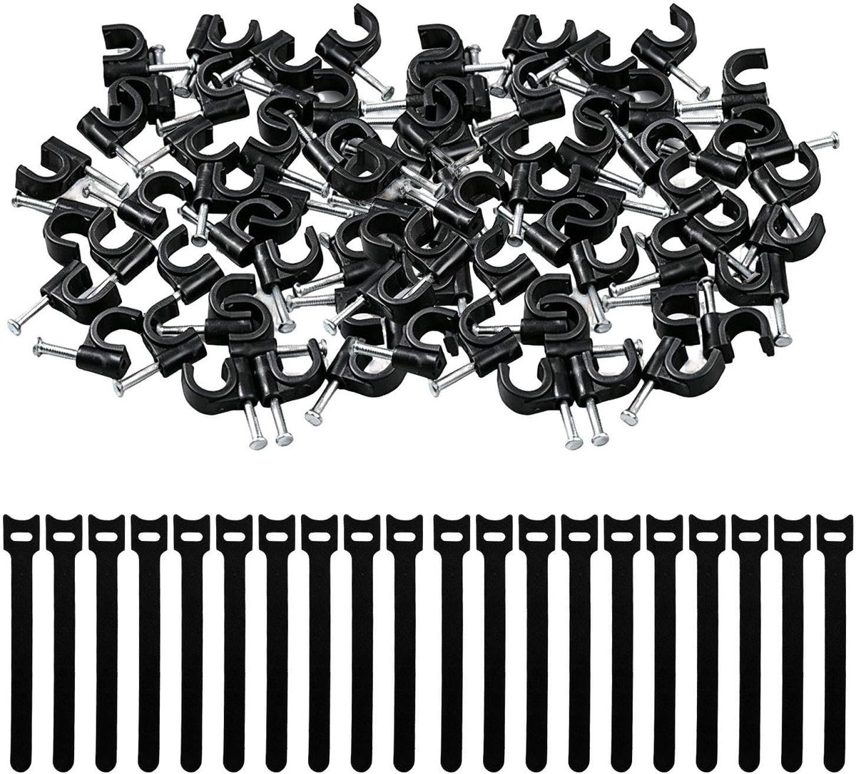 1 Pakje Ronde Stalen Spijkerdraadclips En 20 Draadorganizers, Nylon Is Sterk En Duurzaam, Geschikt Voor Het - ShopVlot