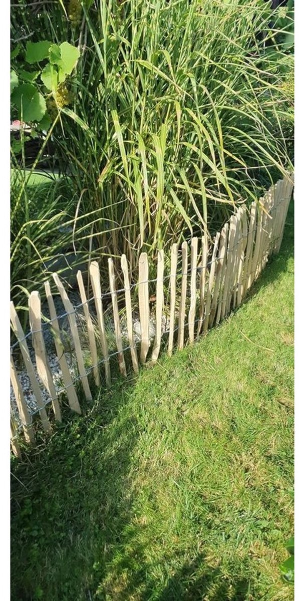 Houten schapenhek - Houten tuinhek - Kastanje - Tuinafscheiding - Handgespleten hout - 80 cm breed - 500 cm lang - Natuurlijk
