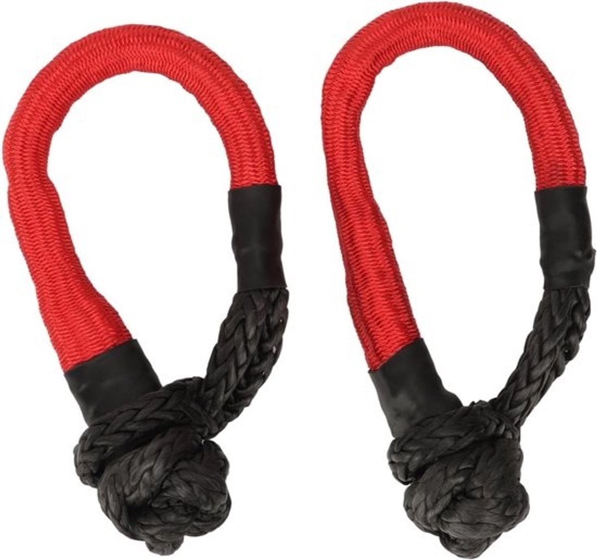 Zachte sleepbeugel - met hersteltouw en sleepkabel - voor voertuigherstel - 55000 Lbs breuksterkte - 2 stuks - nylon