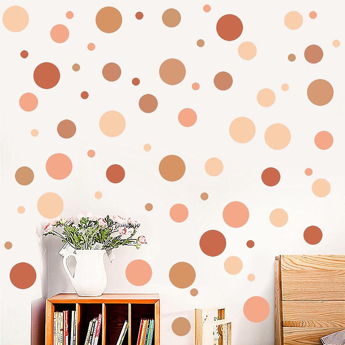 Muurstickers kinderkamer boho stippen - 84 stuks kleurrijke cirkels - zelfklevende wanddecoratie - ShopVlot
