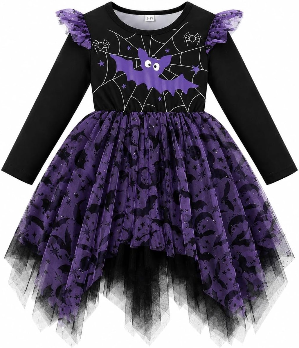 Halloween Lange Mouwen Pompoen Tule Tutu Jurk