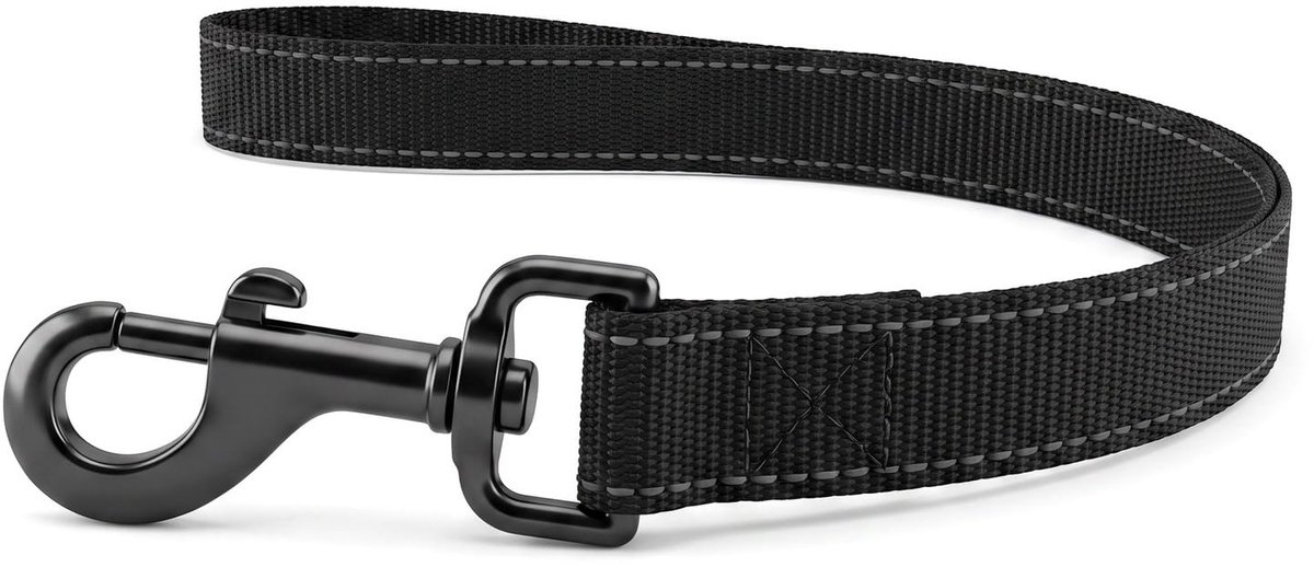 Korte hondenriem - gewatteerd handvat - nylon materiaal - comfortabel voor wandelingen - ShopVlot