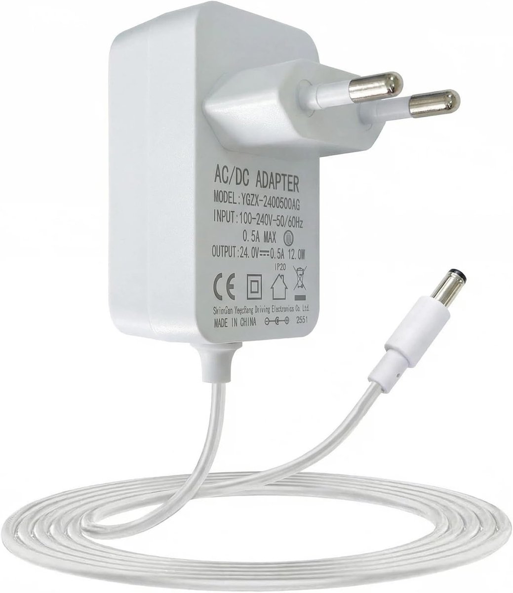 Universal Power Supply 24 V 0.5 A Replacement Charger DC 5.5 x 2.1 mm Plug Safe and Compact Design with Intelligent - ShopVlot