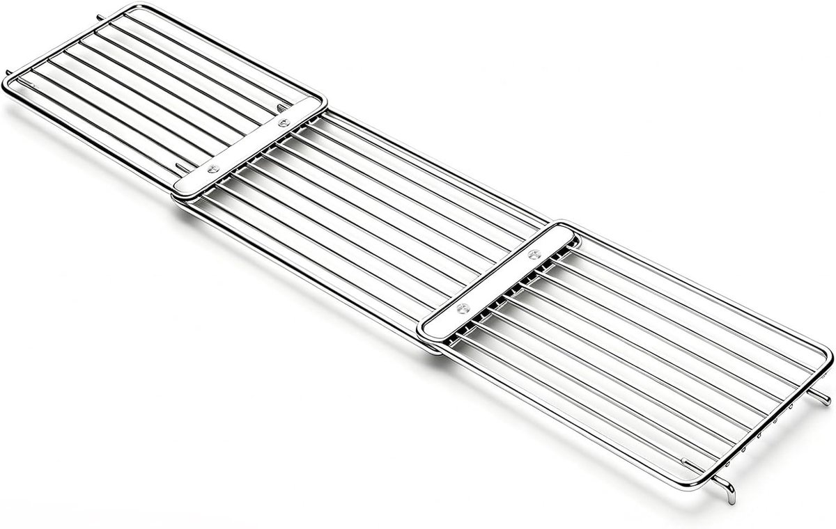 Denmay 40-94 cm Universal Stainless Steel Warming Rack for Gas Wood Pellet Grill Smoker Grill Adjustable Warming Rack - ShopVlot