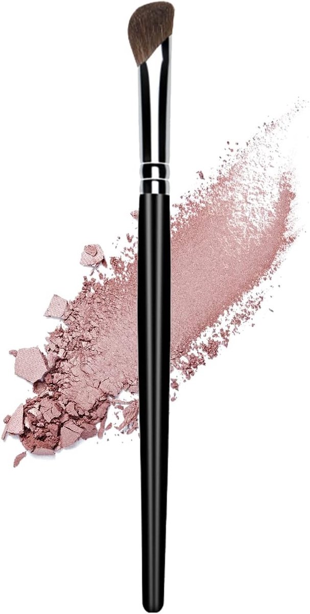 Eyeshadow Brush, Sickle Shape Soft Bangs Hair Shadow Nose Shade Brush, Black Wooden Handle - ShopVlot