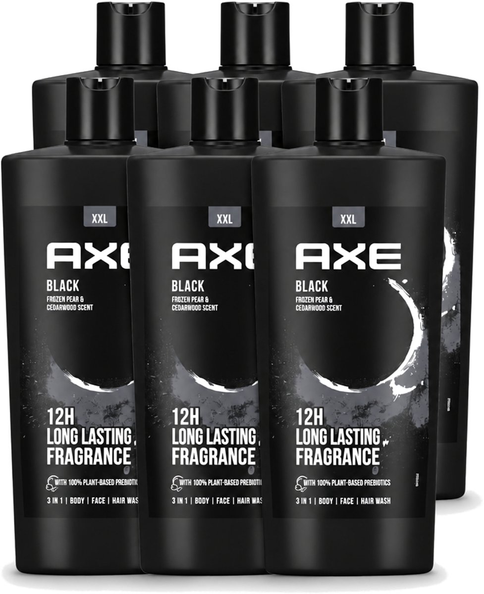 6 x AXE – Douchegel – Black – 700 ml - Voordeelverpakking - 6 stuks