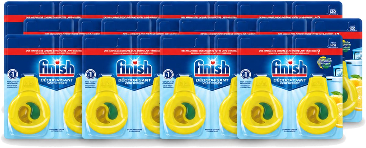 12 x Finish Deo Odorstop - Vaatwasverfrisser - Citroen Parfum - Anti-geur - Tot 120 Afwasbeurten - Voordeelverpakking - 12 stuks