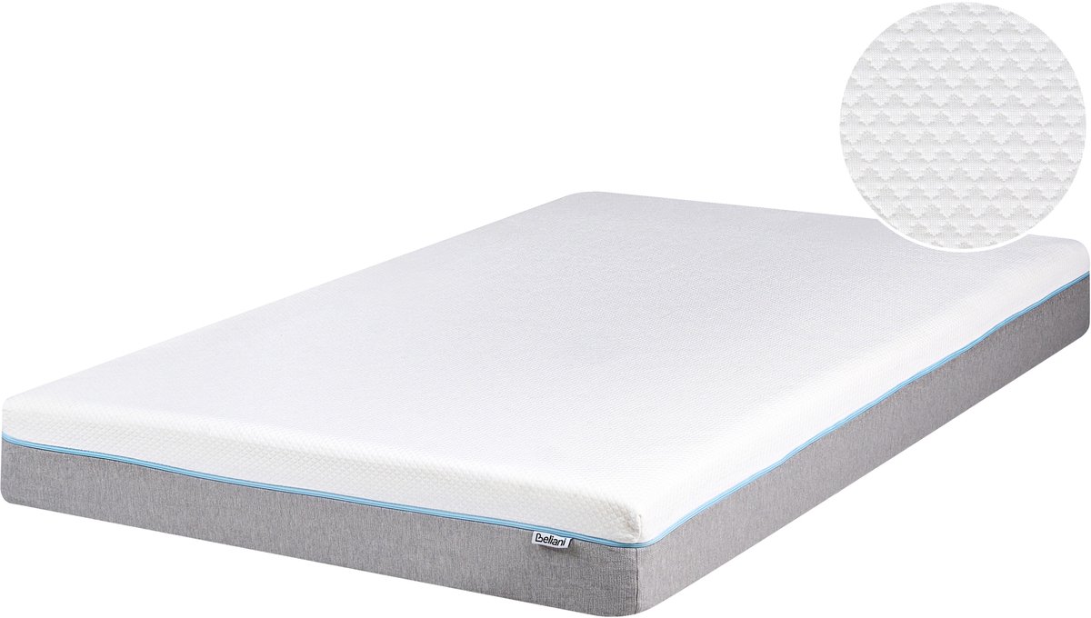 Beliani GLEE - Traagschuimmatras - Grijs - 140 x 200 cm - Polyester