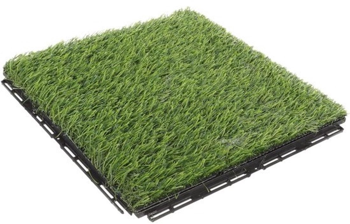 Kunstgrasmat - Decoratietegel - Om de tuin te versieren - Realistisch ornament - 30 x 30 cm - Groen