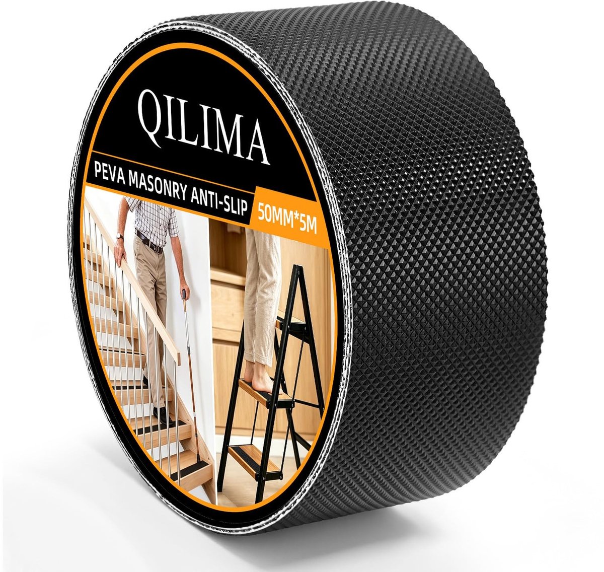 Creatieve Grip Tape 5cm x 5m, Antislip Herbruikbare Plakband voor Tennisrackets, Stuurwielen en Fitnessapparatuur, Zwart