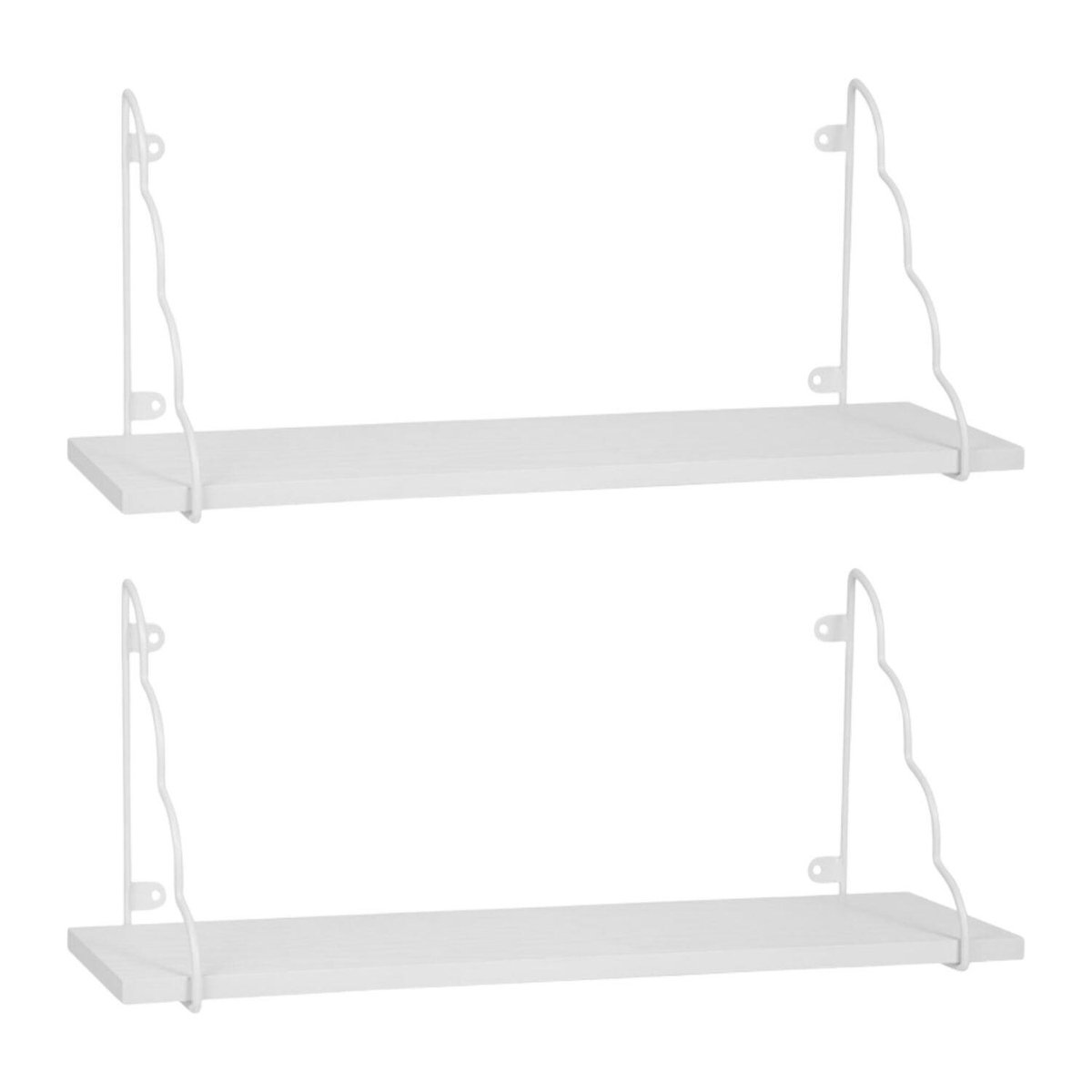 Ostaria Wandplank Jade - 2x - hout - wit - 50 cm - boekenplank - hangplank