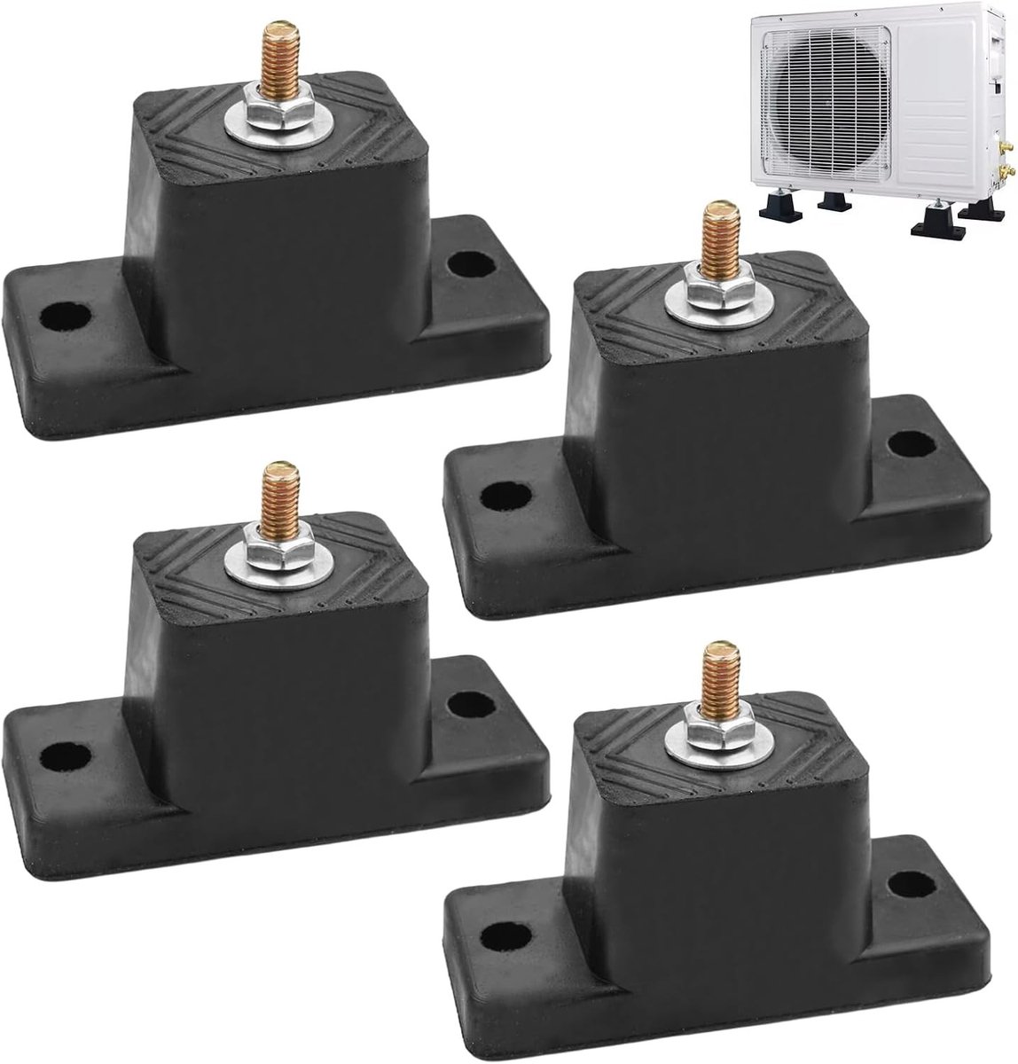4-delige set rubberen trillingsdempers voor airconditioning, geluidsisolatie en schokabsorptie