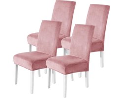CYCMACO Fluwelen Stoelhoes Eetstoelhoezen 4 Stuks, Stretch Stoelhoezen Universele, Moderne Verwijderbare Wasbare - ShopVlot