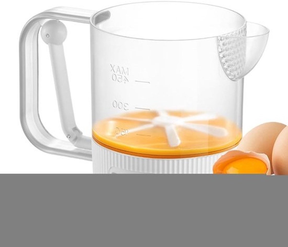 Eiermixer - Beker - Klopper - Schuimer - Keuken - Bakken - Semi-automatisch - 18.5 cm - Wit