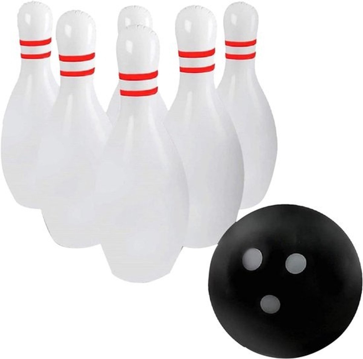 Opblaasbaar bowlingspel - Gigantische set - Buitenspelen - Lichtgewicht pvc - 60cm pinnen en 40cm bal - Meerdere kleuren