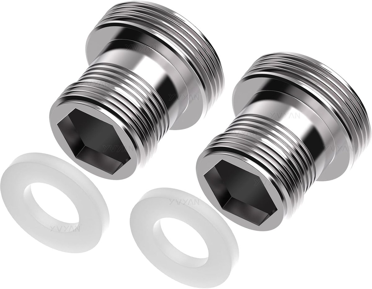 Kraan adapter M18 naar M22 - 2 stuks dubbele schroefdraad adapter voor M18 en M22 buitendraad voor waterbeluchter en - ShopVlot