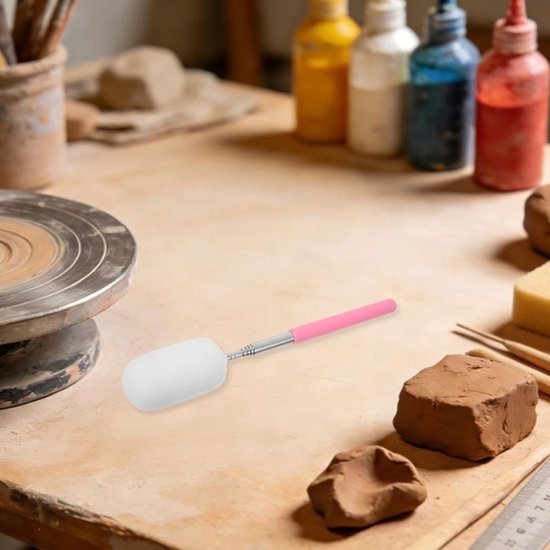 Telescopische sponsstok - Keramiekgereedschap - Pottenbakken en vormen - Verstelbare lengte - 23.5 cm - Roze — afbeelding 3