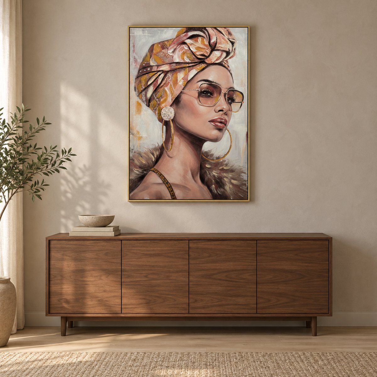 Mansion atmosphere Schilderij Glamour Portret Yasmin – 80 × 120 cm