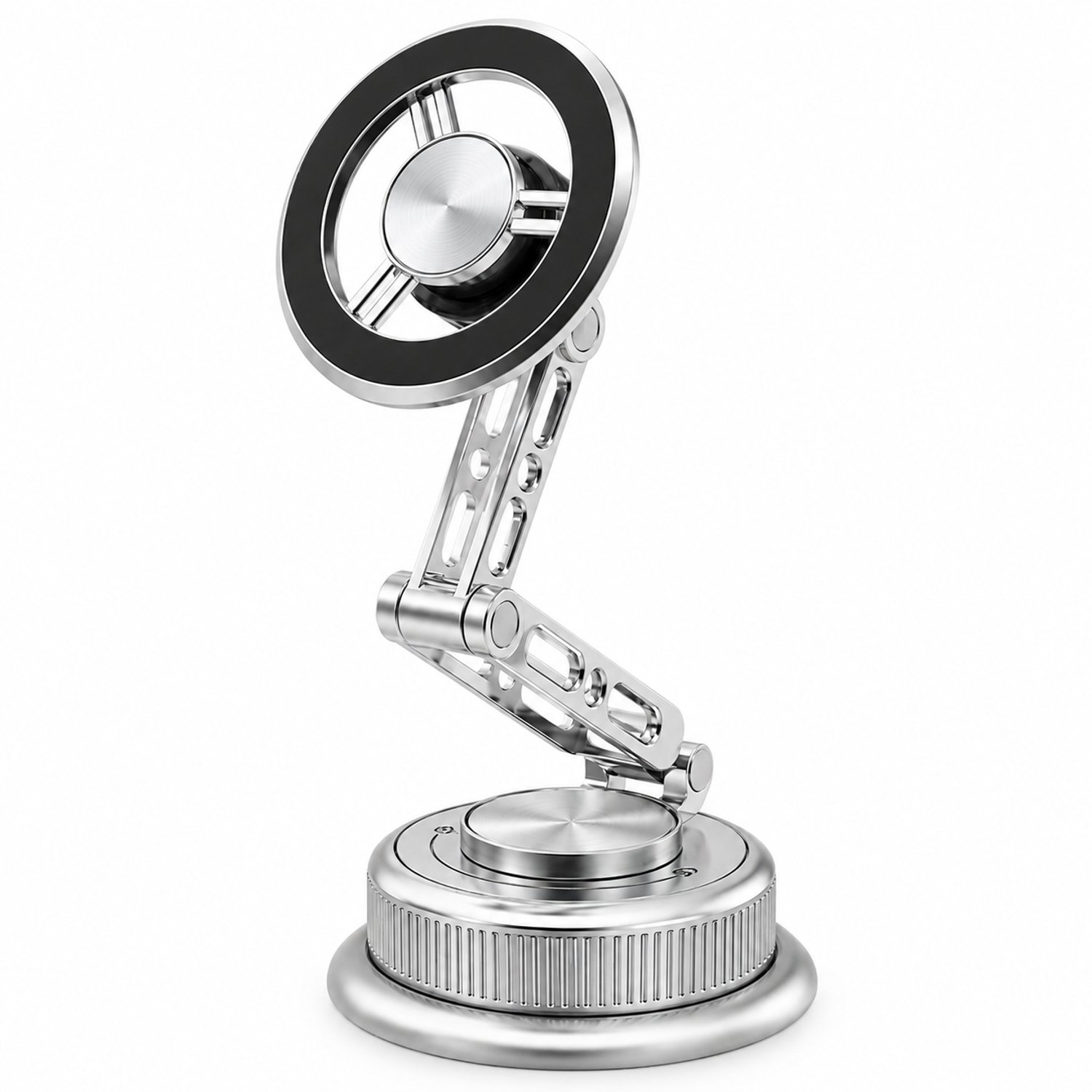 Telefoonhouders auto: verlengde magnetische telefoonhouder met dashboardzuignap en drieassige arm van zinklegering, verpakt in een kleurendoos