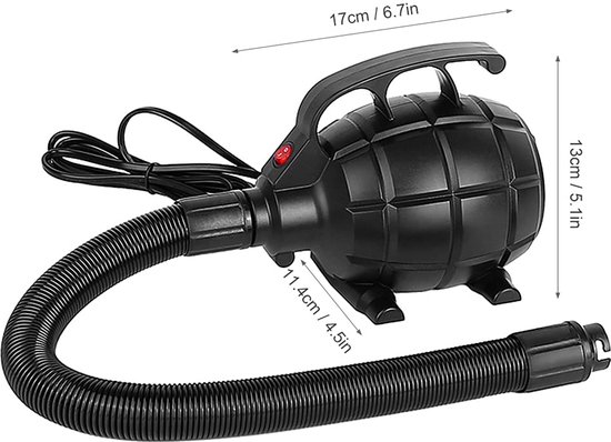 Elektrische luchtpomp, draagbaar, 500 W, elektrische pomp, luchtbed, zwembadspeelgoed, raften, boot, snel opblazen, elektrische luchtpomp voor opblaasbare boten, rafts, boten, yogaballen enz — afbeelding 3
