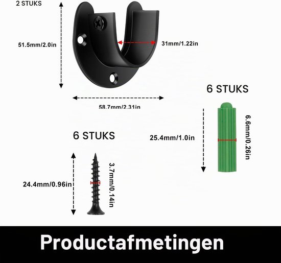 Ronde buishouder voor 32mm stangen - Set van 2, ideaal voor bevestiging en ondersteuning — afbeelding 5