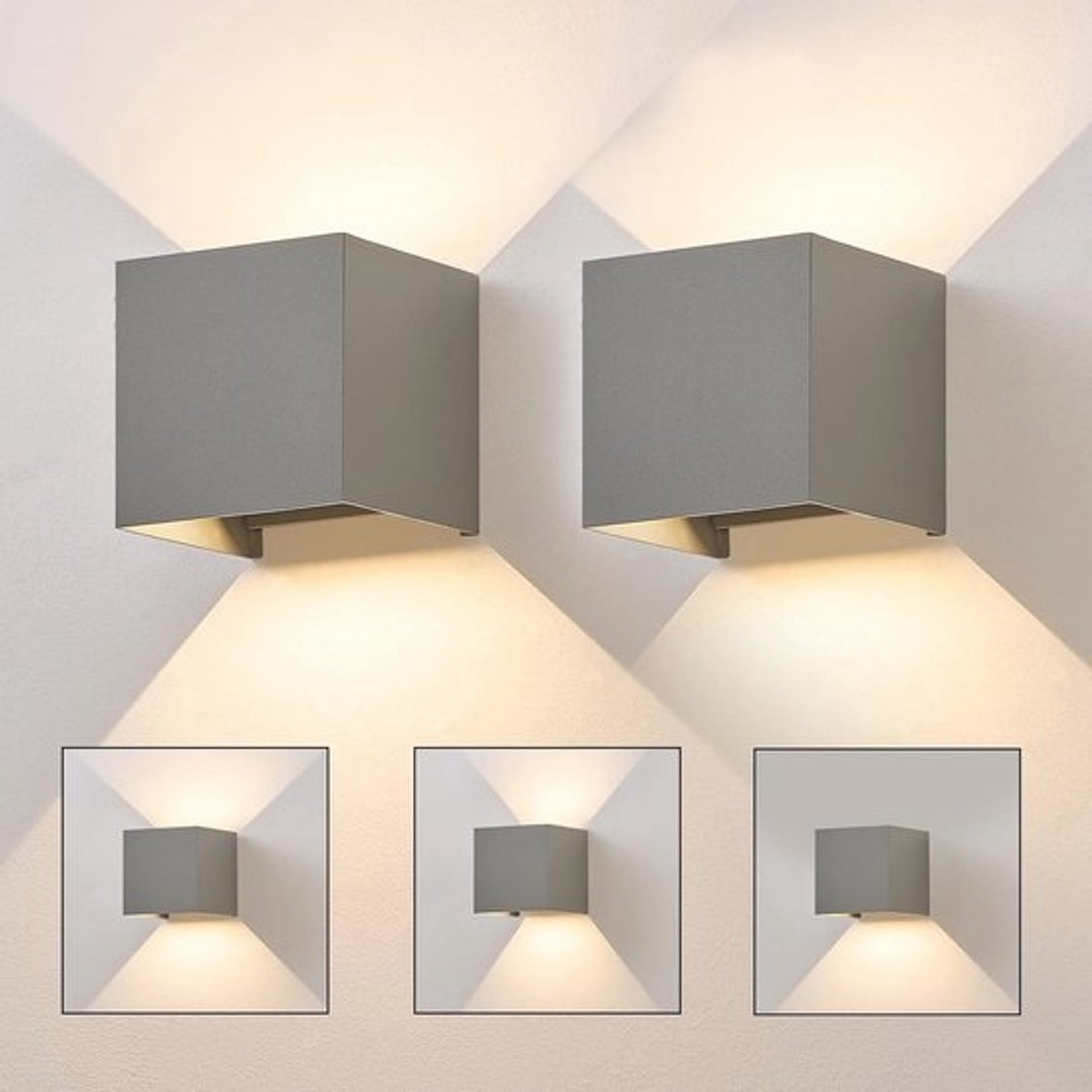 Led-wandlampen - set van 2 - Waterdichte wandlampen - 5 W - voor binnen en buiten - IP65 - voor tuin-, hal- en trapverlichting