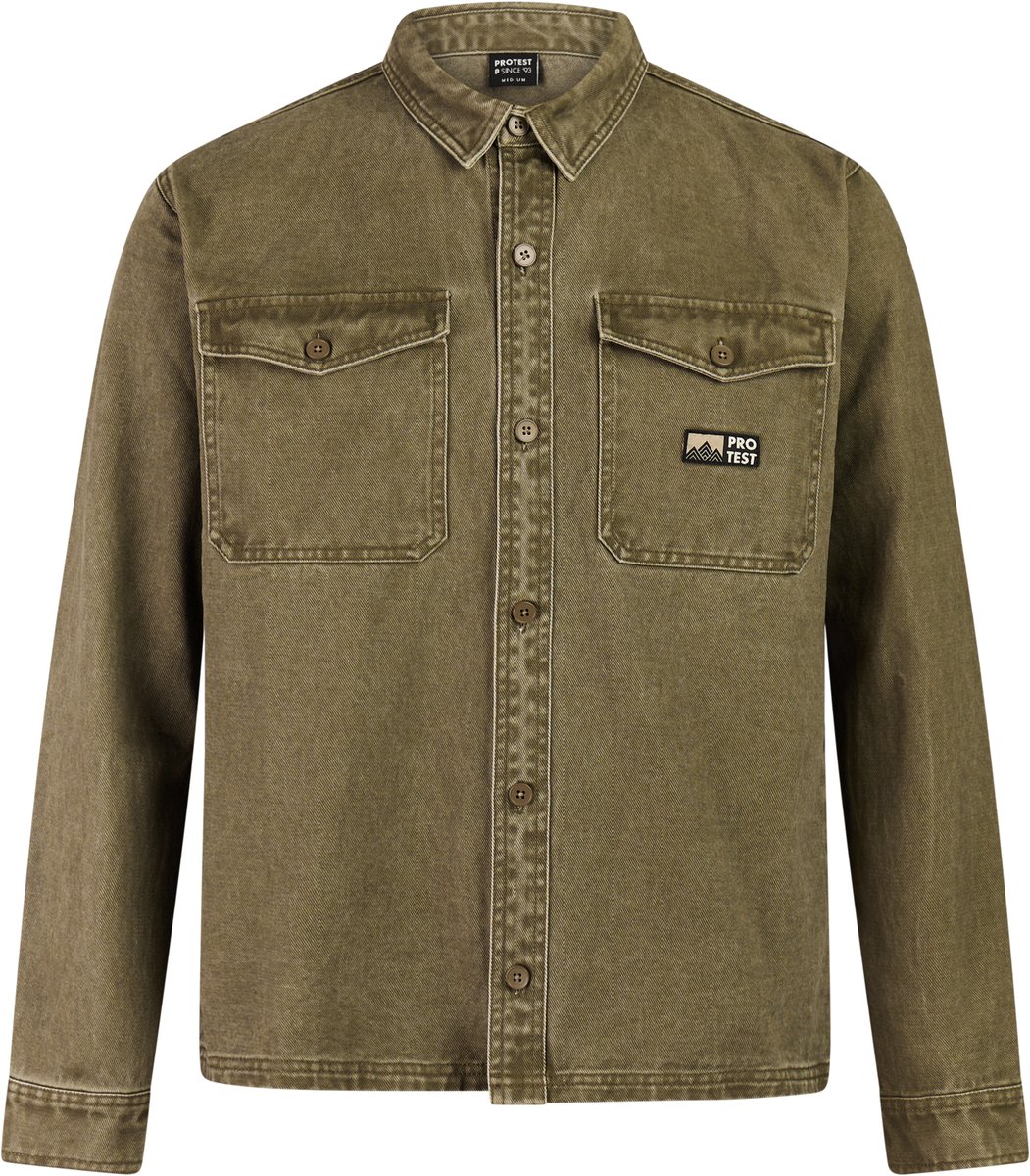 Protest PRTAdored Shirt Heren Overshirt Outdoor Knopen Evergreen