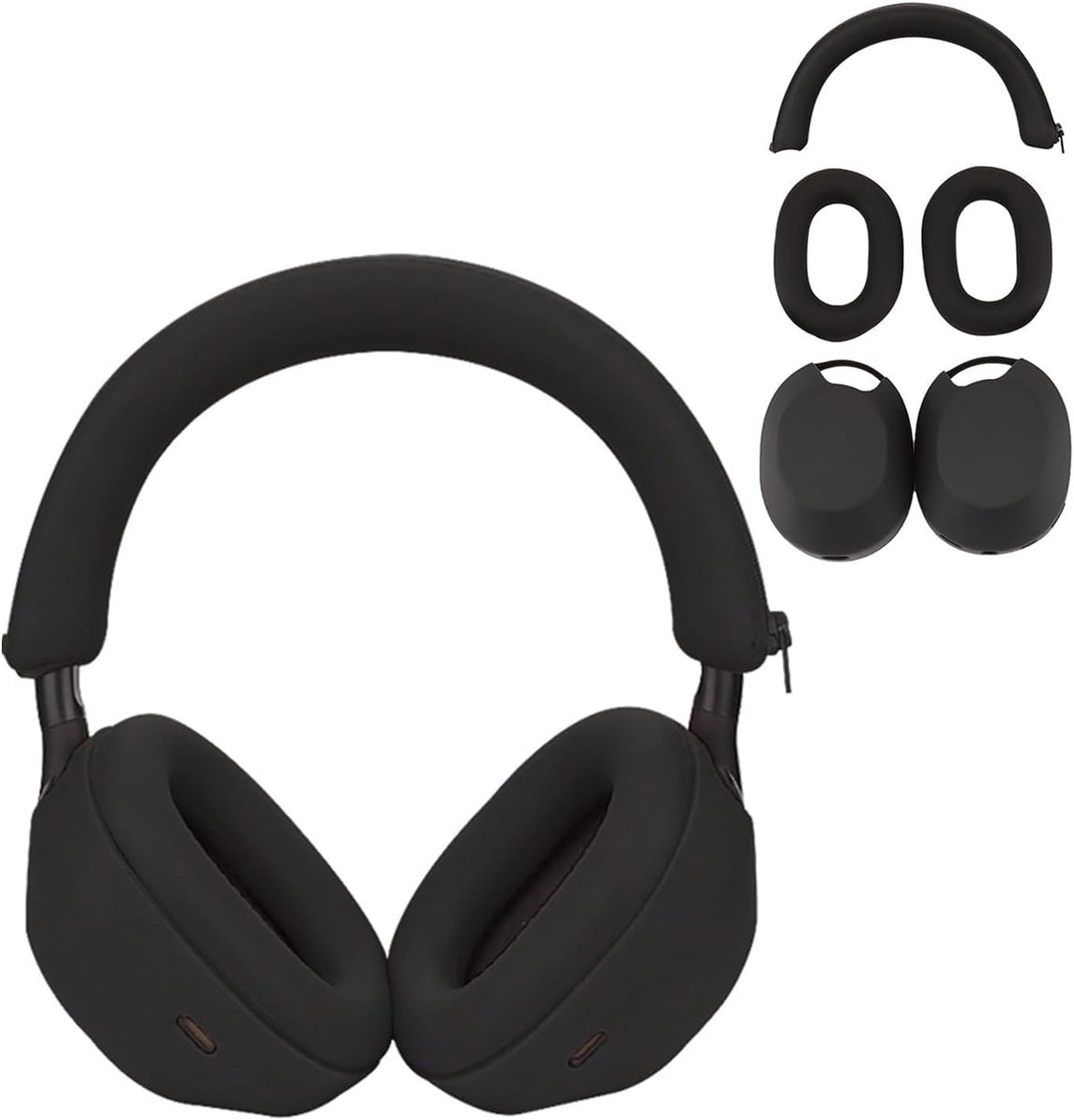 WH-1000XM5 oorkussen-beschermhoes | Hoofdbandbescherming met ritssluiting voor Sony WH-1000XM5 over-ear hoofdtelefoon, sportief zweetbestendig en gemakkelijk te reinigen hoofdtelefoonschaal