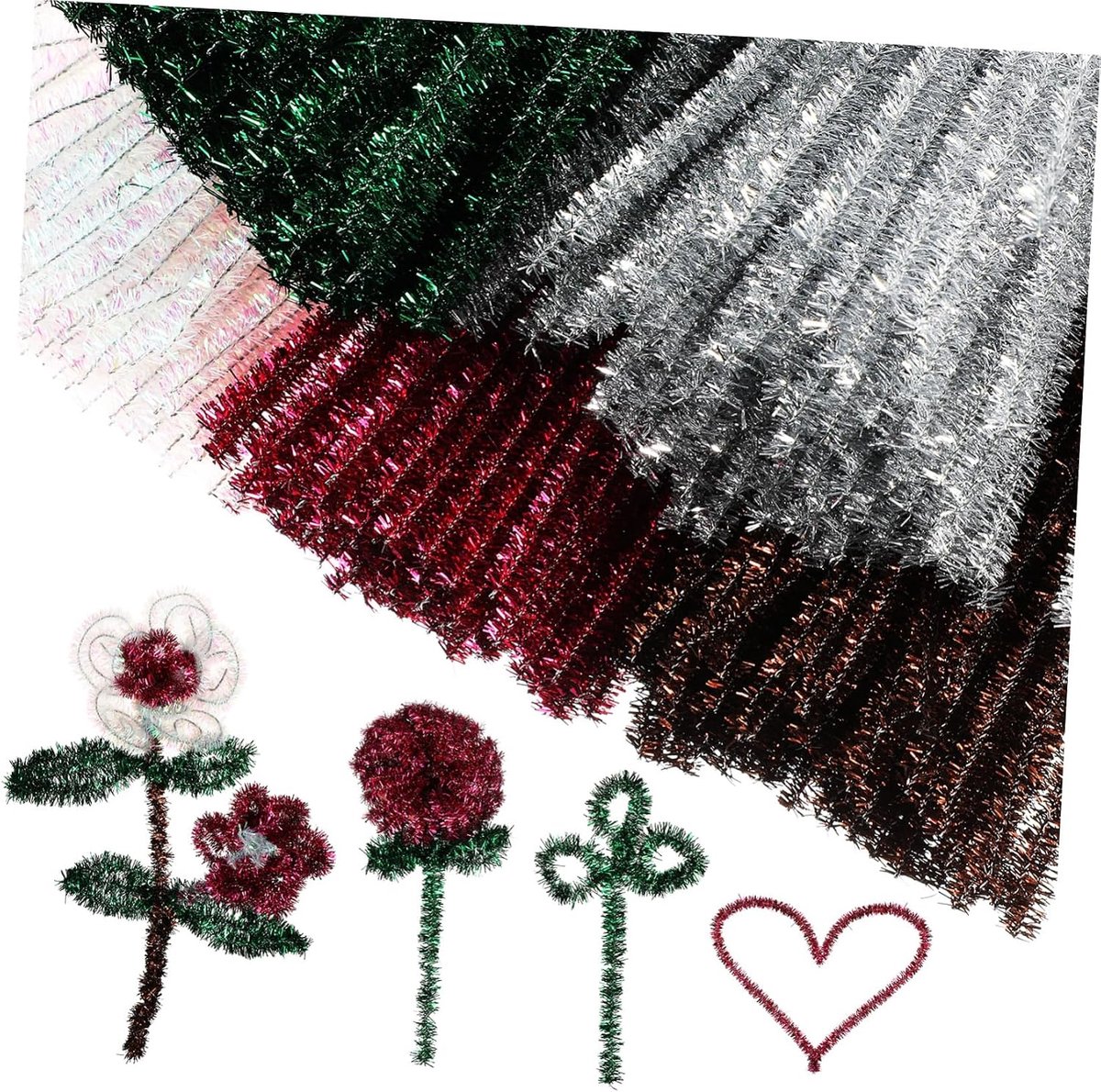 500stuks Chenille Sticks Tinsel Pipe Cleaners Verstelbare Glitterende Craft Sticks Voor Creatieve Projecten Voor Feesten Klaskamers