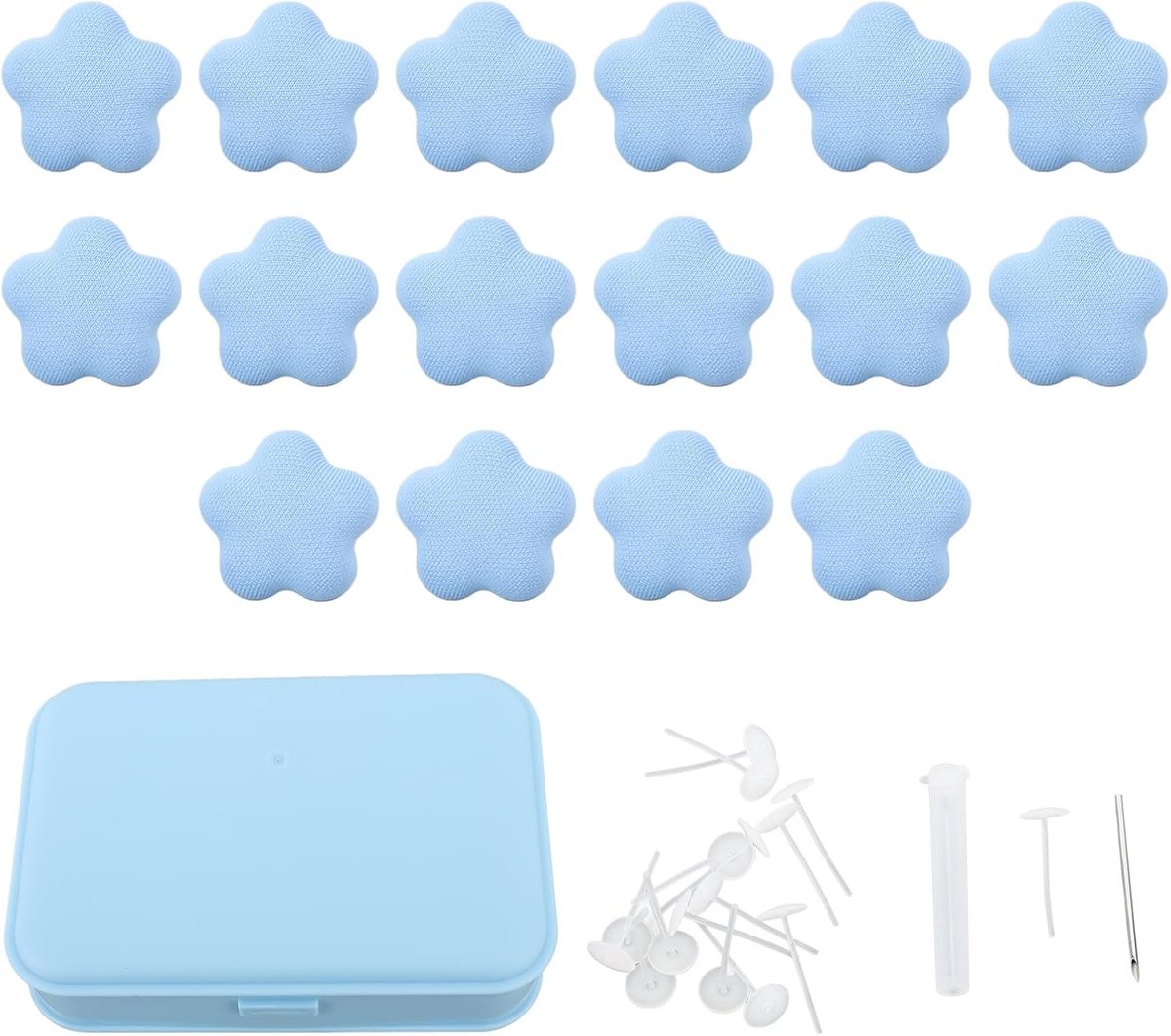 16 stuks dekbedpinnen stervormig dekbed drukknopen dekbedovertrek houder clips stevige bevestiging slippreventie afneembaar laken dekbed clip (Blue)