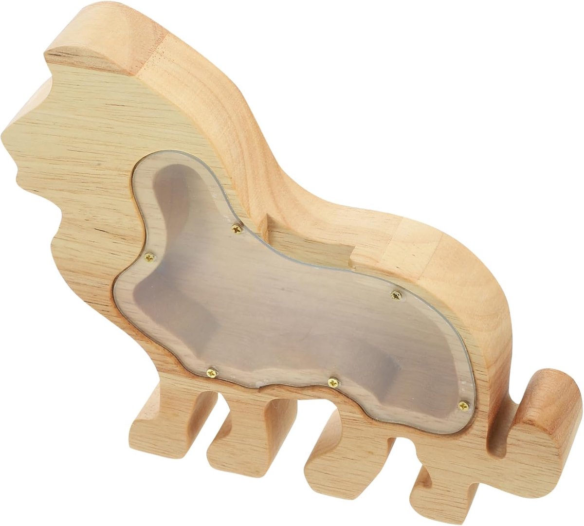Houten Spaarpot Leeuw Vorm Decoratieve Spaarpot Voor Uniek Creatief Duurzaam Ontwerp Voor Financieel Beheer Thuisdecoratie