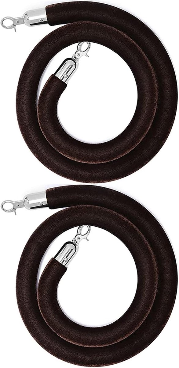 Wachtrijbarrièretouwen met vergulde haak, fluwelen stangentouw 3/4/5/6Ft, menigtecontroletouw, grijs fluwelen touw voor wachtrijverdeler, touwveiligheidsbarrière 1/2/3M, diameter 1,3 inch wacht
