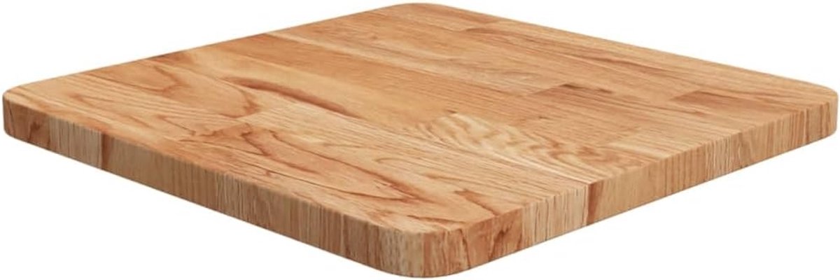 Houten tafelblad, vervangingsplaat voor tafel, eettafel, geschikt voor restaurant, café, eetkamer, hotel, vierkant, lichtbruin, 40 x 40 x 2,5 cm, behandeld eiken