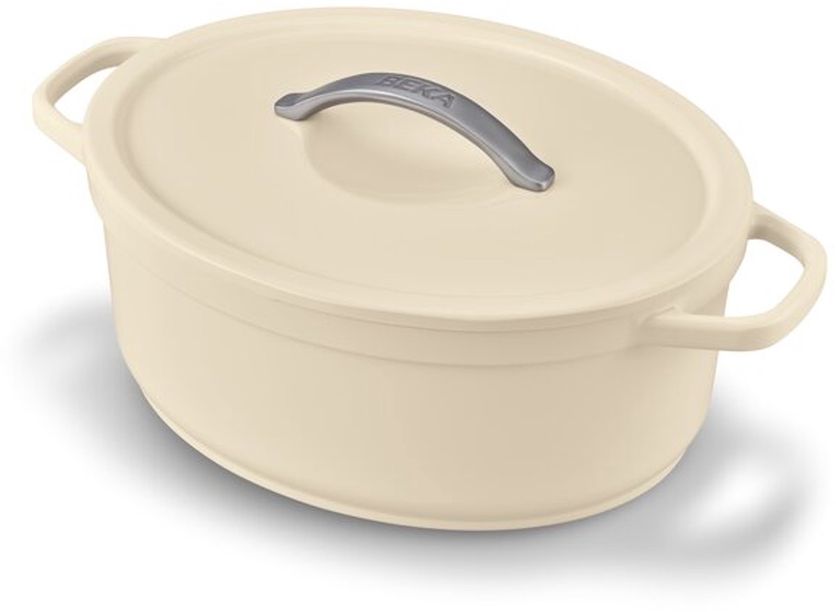 Beka Plume Braadpan - Ø 31 cm - Stoofpot - Gerecycleerd gietaluminium - Extra lichtgewicht - PFAS-vrij - 6 L - Crème