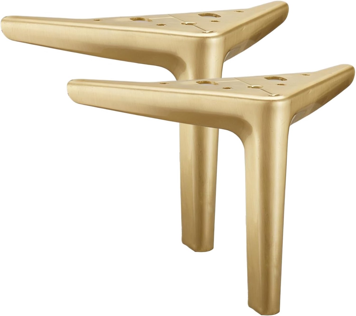 ETOPARS Furniture Legs Metal Triangular Legs Replacement for Cabinet Dresser Sofa Chair Workbench Set of 2 (Brushed Gold, 15cm)