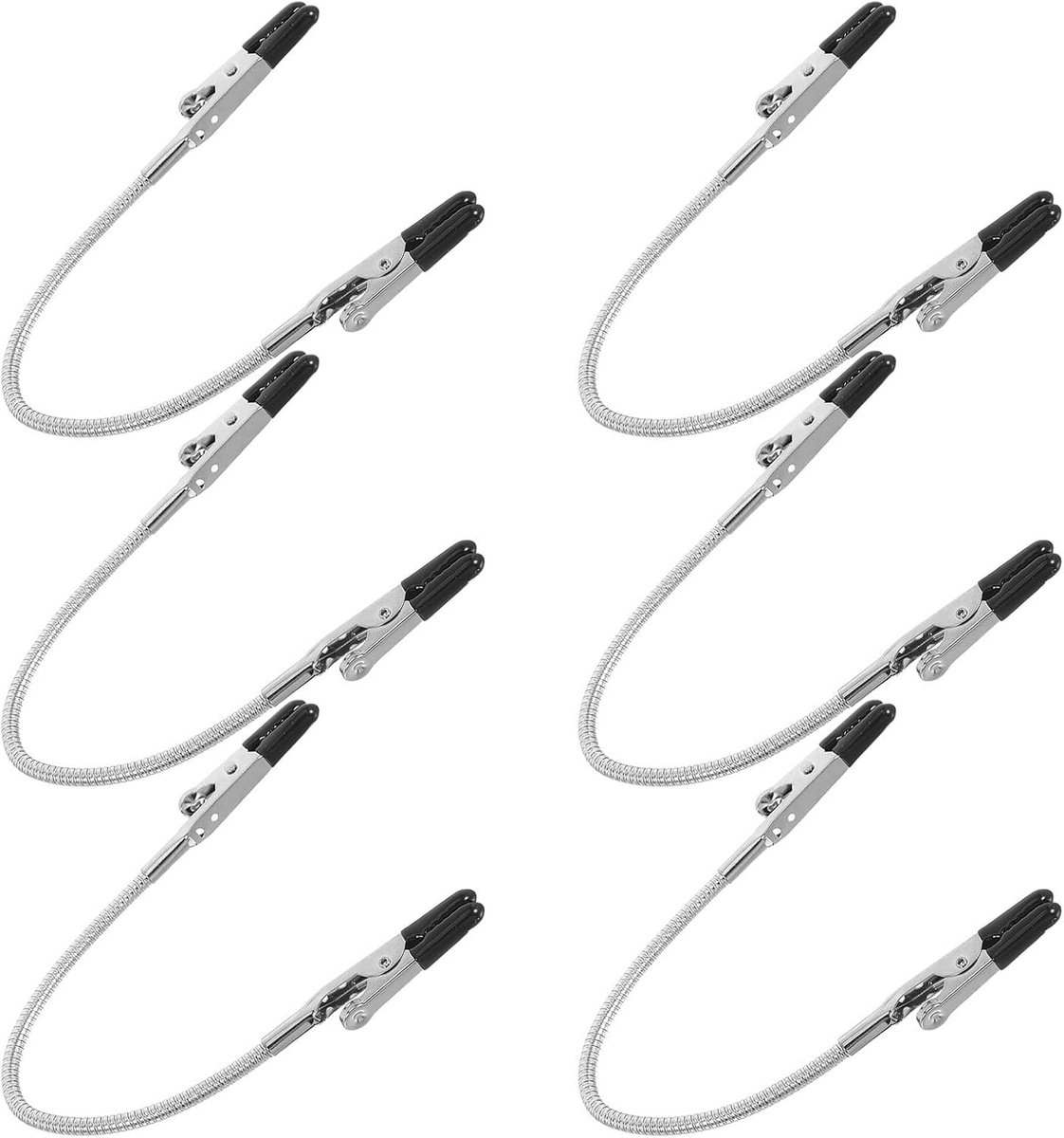 6 Stuks Delige Flexibele Soldeerhulparm Klemmen met Dubbele Clips Elektrische Draadklemmen voor Lassen Printplaatreparatie Draagbare Soldeerhulp voor Precisiewerk