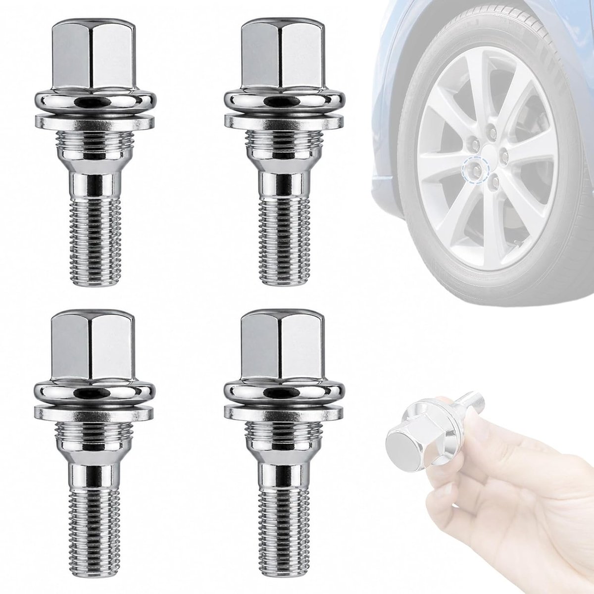Bouten M12 × 1,25,17 mm, geschikt voor wieldoppen