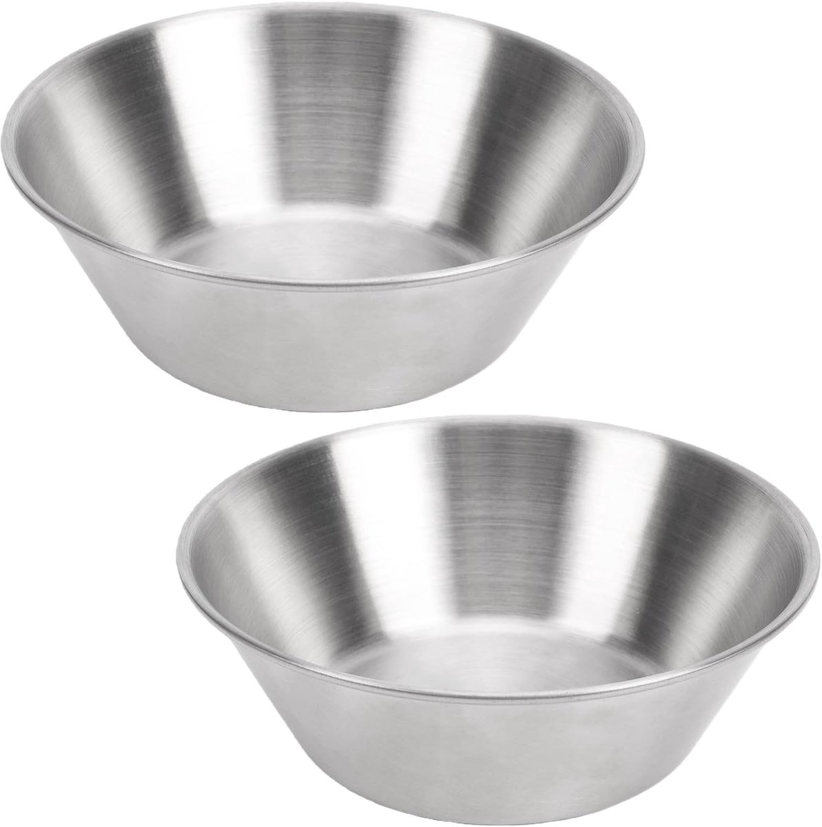 Annadue 250 Ml Roestvrijstalen Kom, Set van 4, Campingsalade, Fruitsausschotels, Roestvrije Ronde Kruidenkommen voor Buitenpicknick, Huiskeuken, Restaurant (Greeploze kom van roestvrij staal 2 pak)